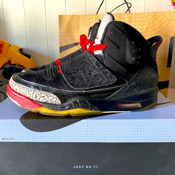 ๐ฅ Nike Air Jordan Son Of Mars Mid Low Bred Black Athletic Suede SZ 10!!!!! ๐ฑ - Picture 3 of 16